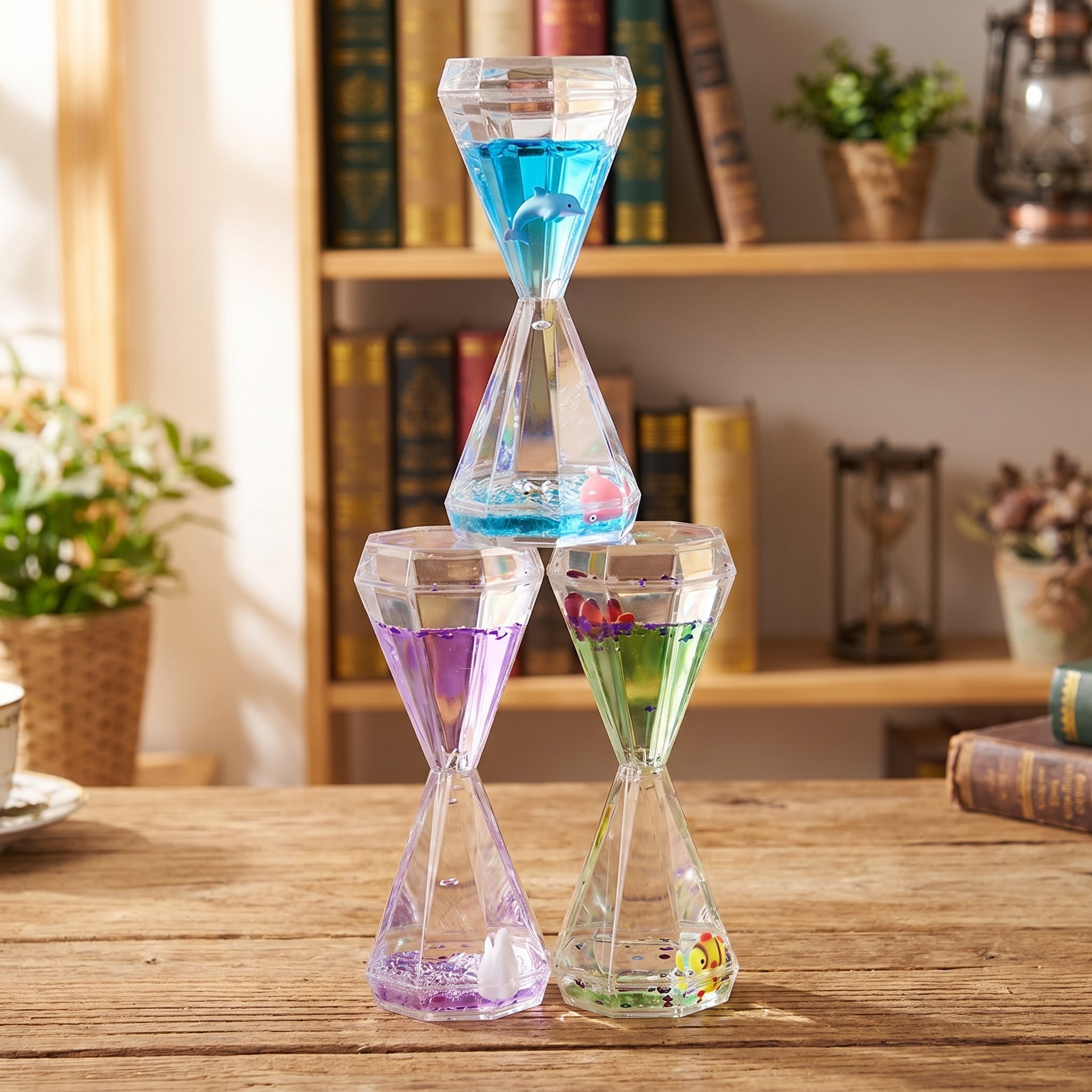 Creative Marine Animal Diamond Oil Drop Hourglass Ornament